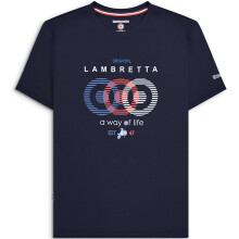 Lambretta Mens Target Vison Short Sleeve Crew Neck Cotton T-Shirt Top Tee - Navy