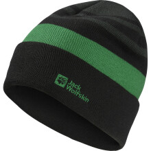 (S, Slate Green/Mystic) Jack Wolfskin Kids Stripy Knit Winter Beanie
