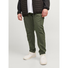 (46R, Olive Night) Jack & Jones Mens Paul Plus Size Big Tall Slim Tapered Fit Cargo Pants