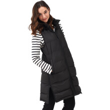 (8, Black) Regatta Womens Ganella Baffled Longline Hooded Bodywarmer Gilet