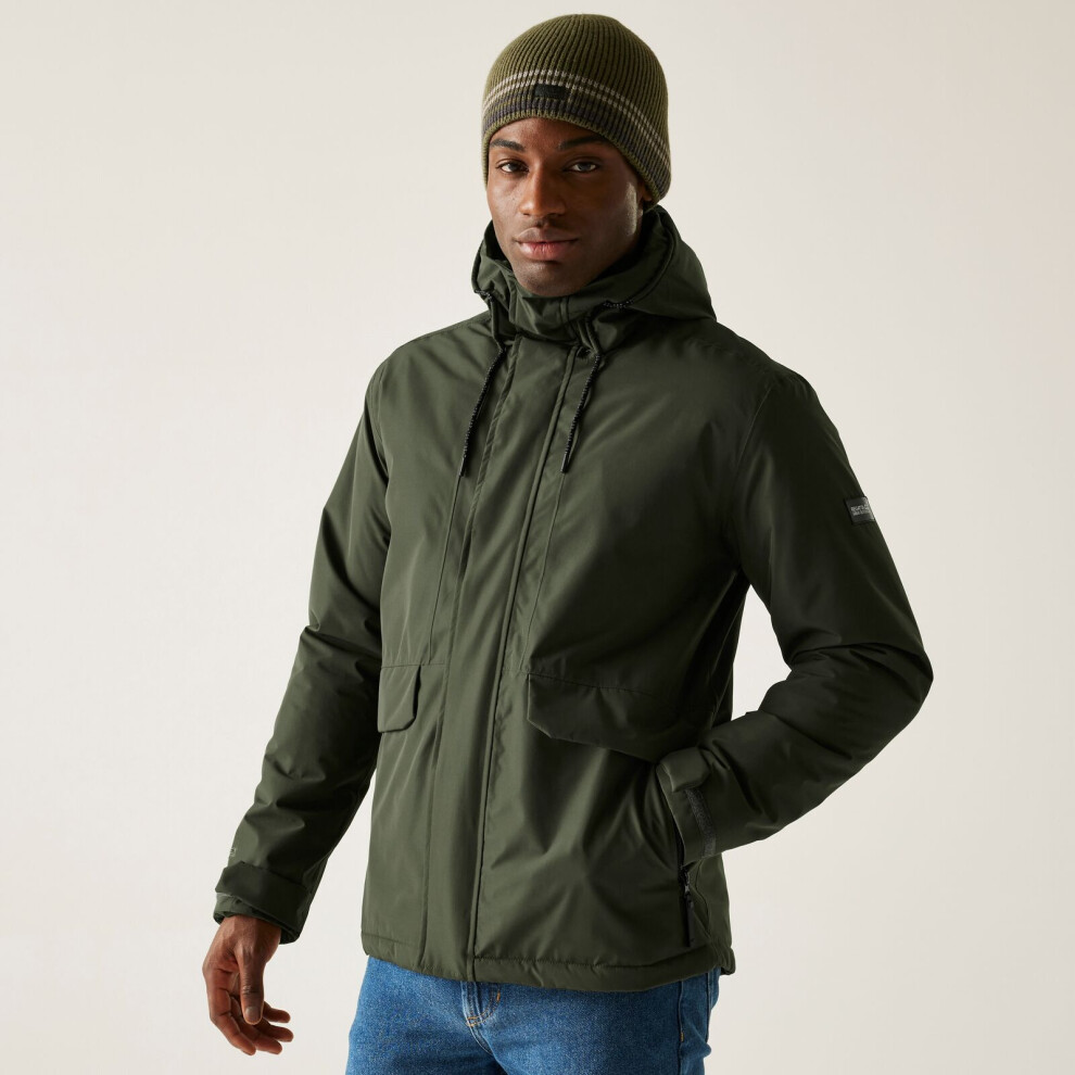 Regatta (Xl, Dkkhaki(Blk)) Mens Sterlings Lightweight Waterproof Jacket