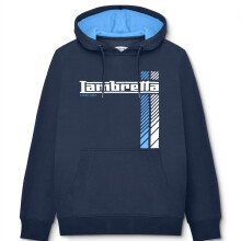 (2XL, Navy) Lambretta Mens Racing Stripe Hoodie