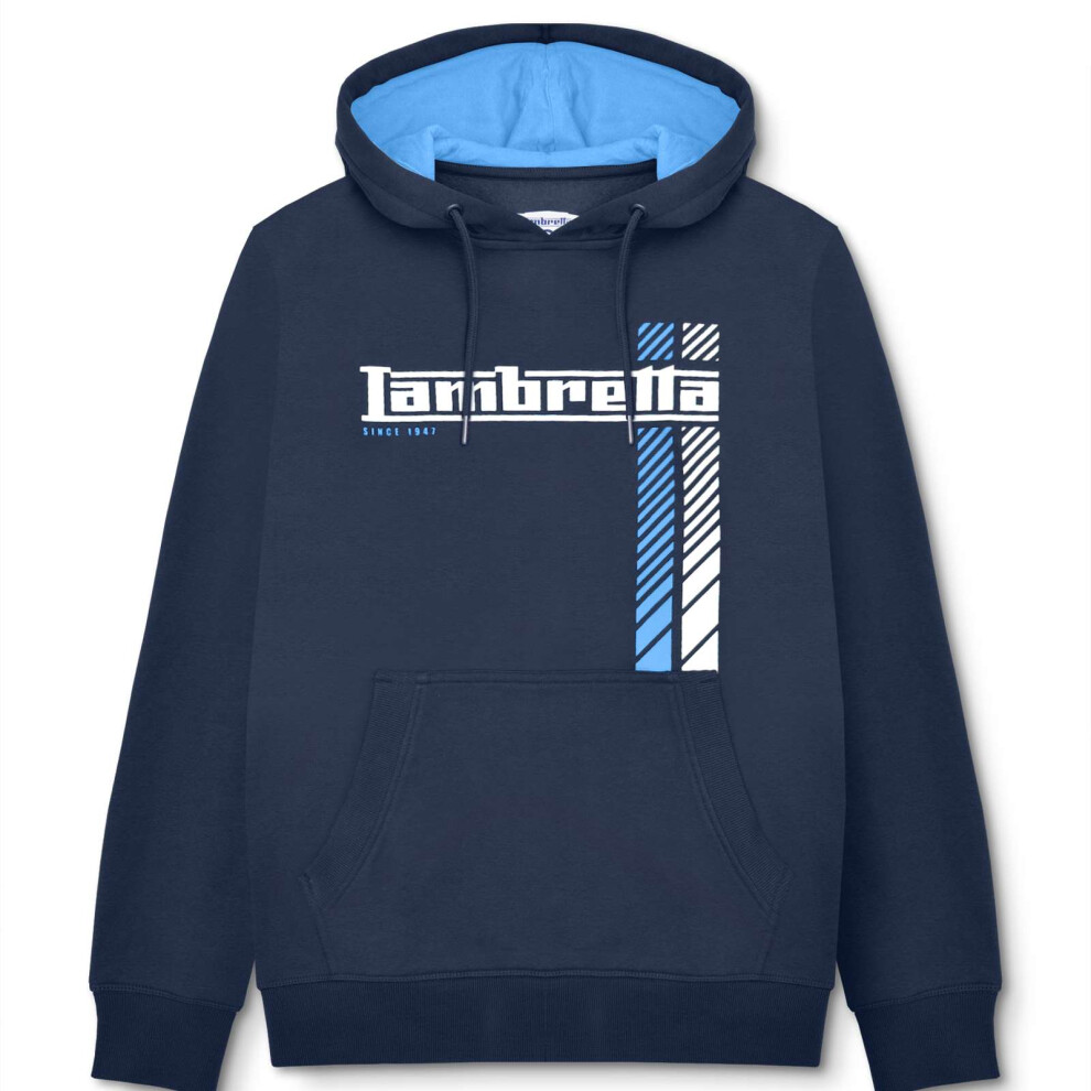 Lambretta (2Xl, Navy) Mens Racing Stripe Hoodie