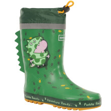 (4.5K UK, Dino Green) Regatta Kids Peppa Pig Puddle Outdoor Wellington Boots Rain Boots Wellies