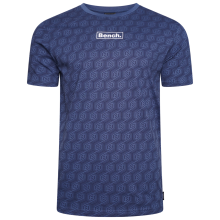 (S, Light Navy) Bench Mens Porio Crew Neck Short Sleeve All Over Print T Shirt Tee Top