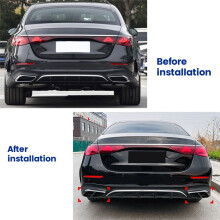 Car Tail Throat Decor Frame for - E W214 2024+ Car Exhaust Pipe Trim Cover Stickers Carbon Fiber Pattern