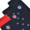 Lambretta Lambretta Mens 3 Pack Target Crew Socks - Navy/Red/White - OS 3