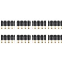 Gold Plating 80Pcs Plug Mono Professional 2 Pole 6.35 mm 6.5mm Stereo Jack Plug Neutrik 6.35mm Jack Black