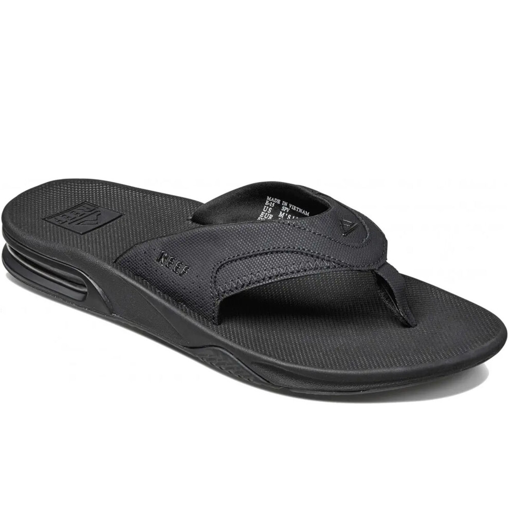 Reef (9 Uk, Black (All Black)) Mens Fanning Pool Beach Holiday Flip Flops Thongs Sandals
