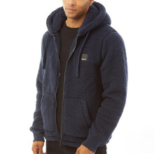 (M, Navy) Bench Mens Tommy Borg Full Zip Teddy Bear Fleece Hooded Hoody Hoodie Jacket