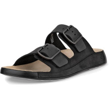 (10 UK (44EU), Black) ECCO Mens Cozmo Nubuck Two-Strap Sandals