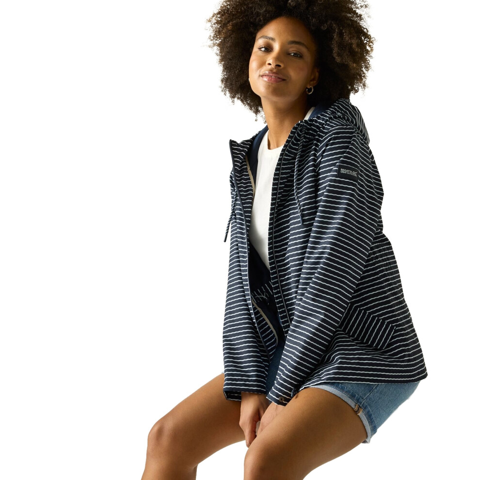 Regatta (12, Navy/White Wavy Stripe) Womens Bayletta Waterproof Jacket