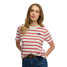 (10, Red Stripe) Superdry Womens Heritage Hamptons Short Sleeve T-Shirt