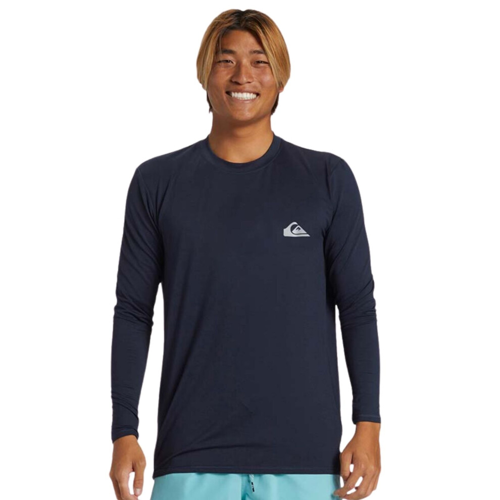 Quiksilver (3Xl, Dark Navy) Mens Everyday Surf Long Sleeve Crew Neck Uv Protect T-Shirt Top Tee
