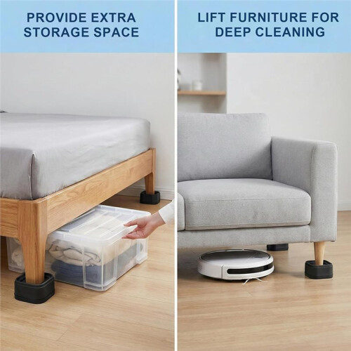 Furniture Risers, Square Stackable Bed Raisers with Nonslip Bottom for Table Desk Couch Chair Sofa