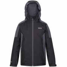 (3-4 Yrs, Black Seal Grey) Regatta Kids Hurdle IV Waterproof Insulated Warm Hooded Jacket Coat