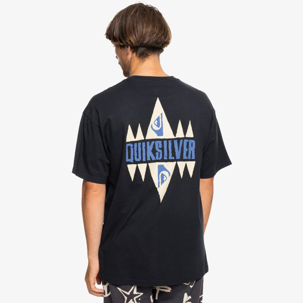 Quiksilver (M, Black) Mens Geo Quik Short Sleeve T-Shirt Crew Neck Tee Top Surf Surfing
