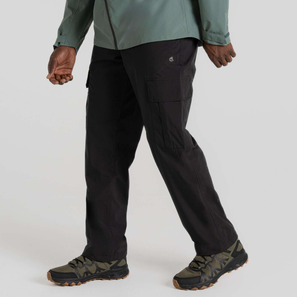 Craghoppers (40R, Black) Mens Indus Waterproof Walking Hiking Cargo Bottoms Pants Trousers