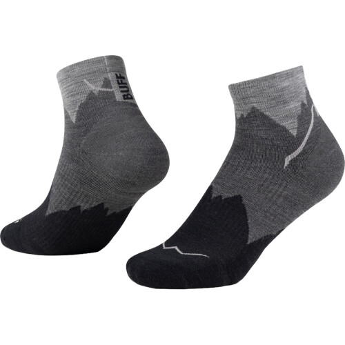 Buff (L, Black) Buff Merino Lightweight Hiking Crew Socks