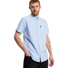 (L, Sky) Ben Sherman Mens Signature Oxford Short Sleeve Shirt