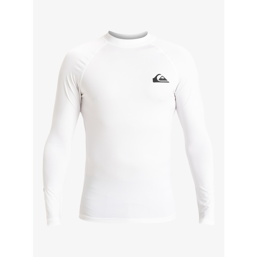 Quiksilver (M, White) Mens Everyday Long Sleeve Beach Surf Pool Upf50 Rashguard