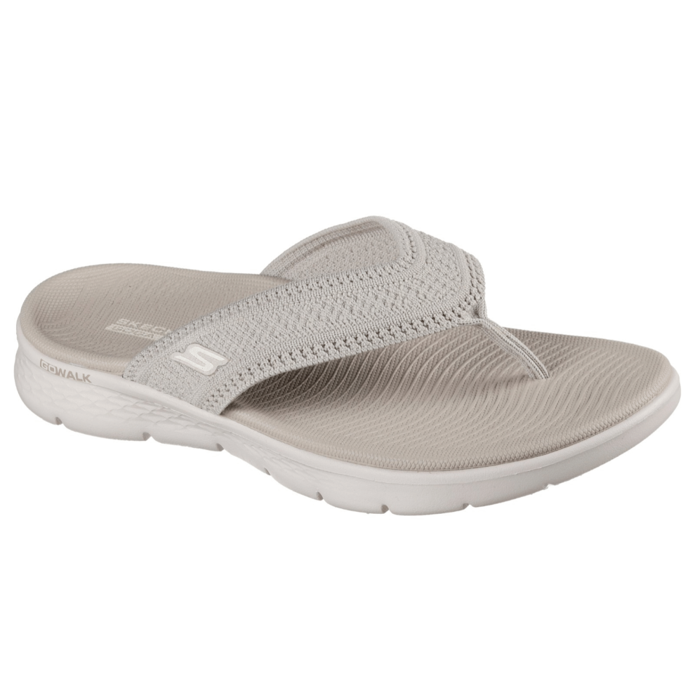 Skechers (7 Uk, Taupe) Womens Go Walk Flex Holly Flip Flops