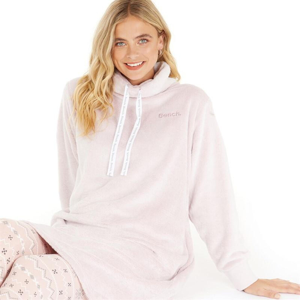 Bench (12, Blush) Womens Fluffy Hooded Wearable Blanket Soft Robe Oversized Hoodie Snuggle
