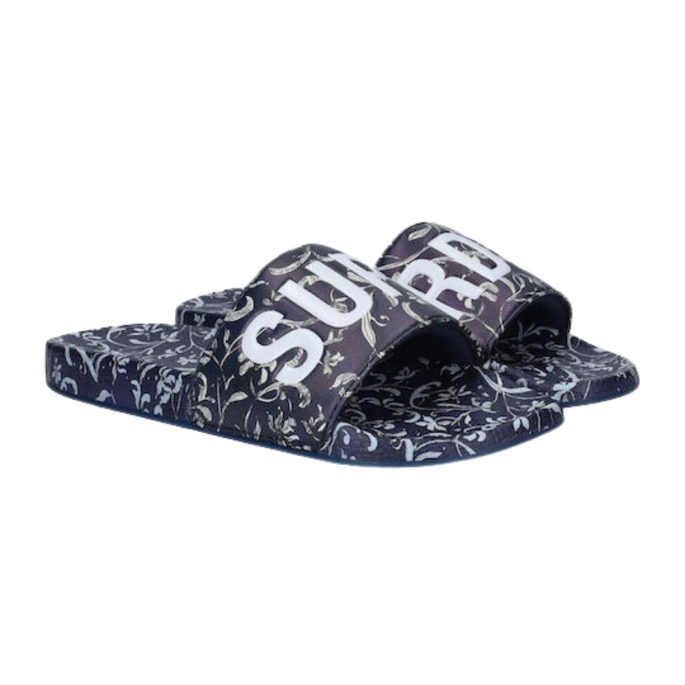 Superdry (3 - 4 Uk, Gardenia Sketch Navy) Womens Pool Slides