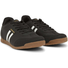 (6 UK, Black / White) Lambretta Mens Tackle Retro Low Rise Mod Trainers Sneakers
