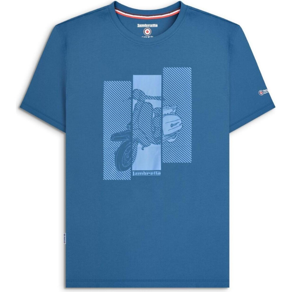 Lambretta (Xl, Dark Blue) Mens Scooter Graphic Short Sleeve T-Shirt