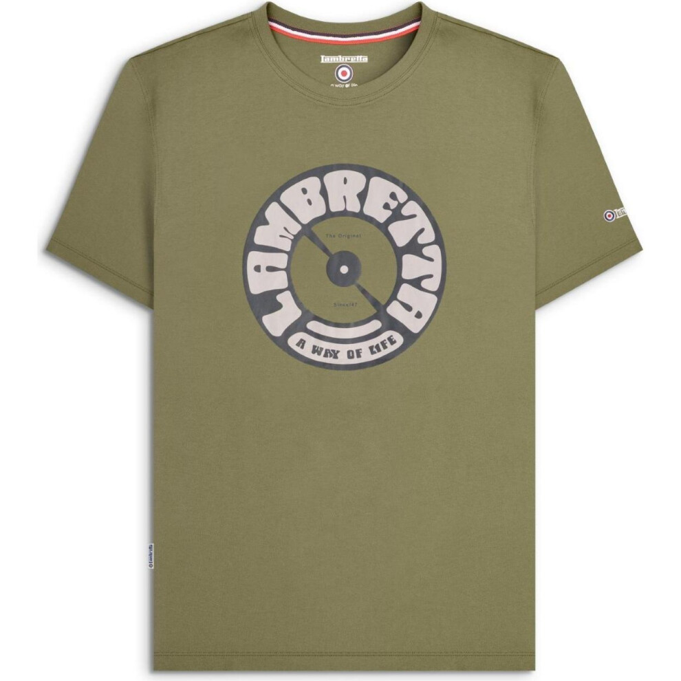 Lambretta (4Xl, Khaki) Mens Vinyl Graphic Short Sleeve T-Shirt