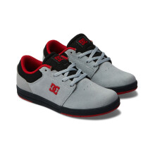 (1 UK, Grey/Red) DC Shoes Kids Crisis 2 Skate Skateboard Casual Trainers Lace-up Sneakers