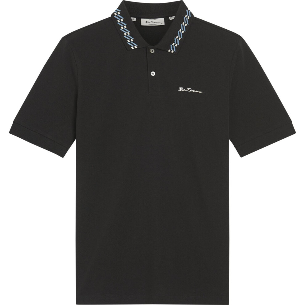 Ben Sherman (2Xl, Black) Mens Collar Interest Big & Tall Short Sleeve Polo Shirt
