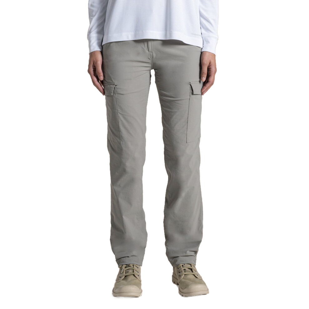 Craghoppers Women's Pale Green Nosilife Rif Stretch Cargo Lightweight Trousers In Size 10 - Image 4