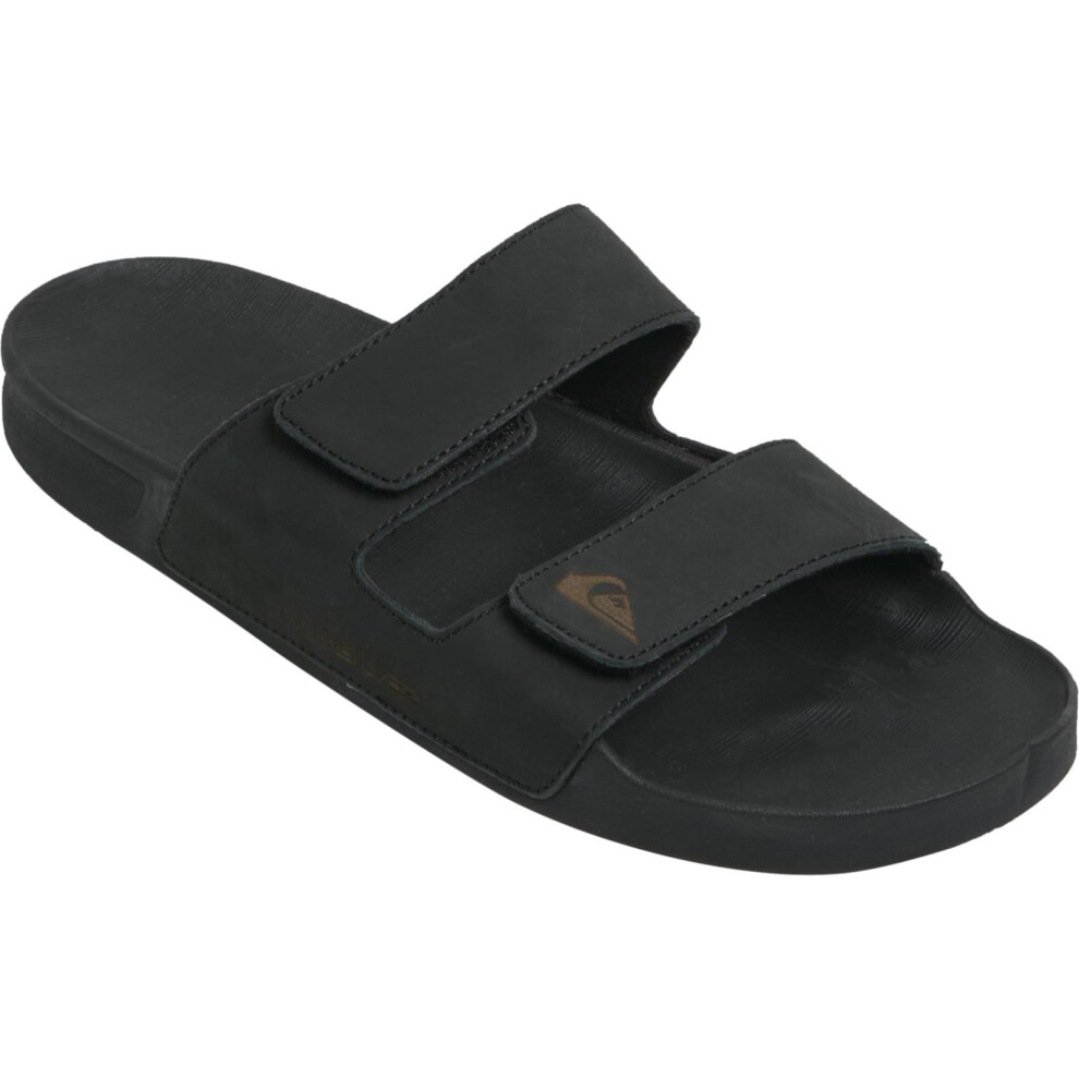 Quiksilver (6 Uk, Black) Mens Rivi Leather Slides