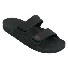 (10 UK, Black) Quiksilver Mens Rivi Leather Slides