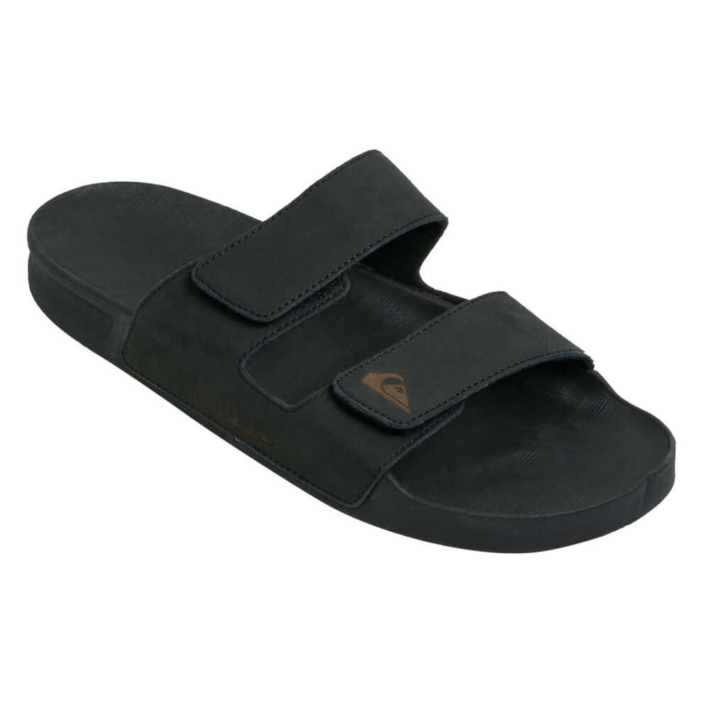 Quiksilver (10 Uk, Black) Mens Rivi Leather Slides