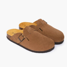 (9.5 UK, Suede / Light Brown) Plakton Mens Blog Mule Sandals