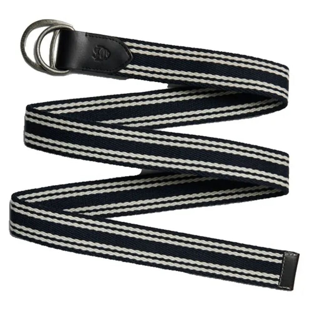 Superdry (Os, Navy/Cream Stripe) Mens Heritage Stripe Webbed Belt