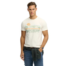 (2XL, Off White) Superdry Mens Outdoors Mountain Short Sleeve T-Shirt