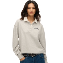 (14, Glacier Grey) Superdry Womens Athletics Essential Rugby Long Sleeve Shirt