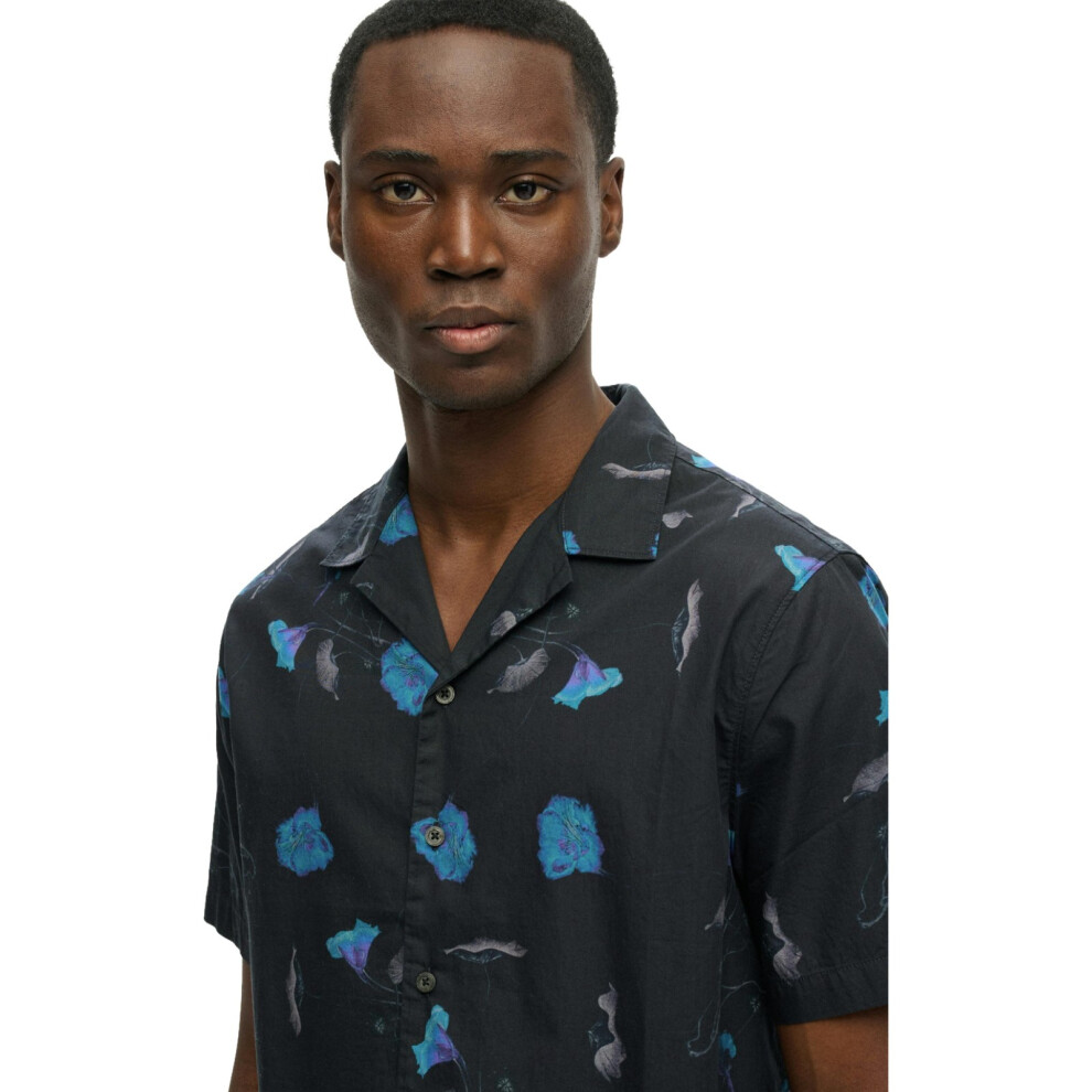 Superdry (2Xl, Sapphire Nasturtium) Mens Cabana Print Short Sleeve Shirt