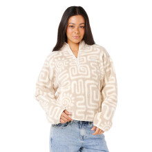(XS, Bone) Rip Curl Womens Sunset Luau Polar Patterned Half Zip Fleece