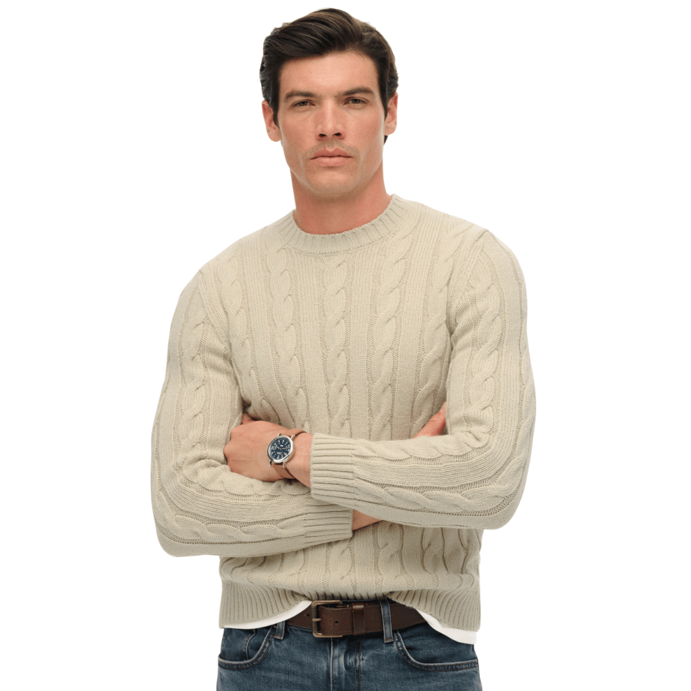 Superdry Mens Jacob Cable Knitwear Jumper
