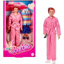 Barbie The Movie Allan Collectible Doll, Michael Cera as Allan with Pink Jumpsuit Outfit & Blue Striped Beach Set with Sunglasses