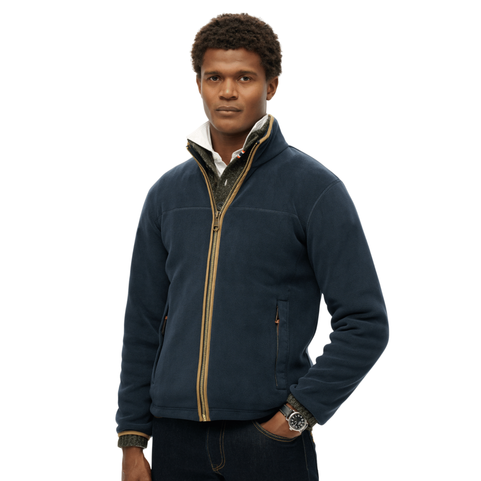Superdry (S, Eclipse Navy) Mens Estate Full Zip Fleece