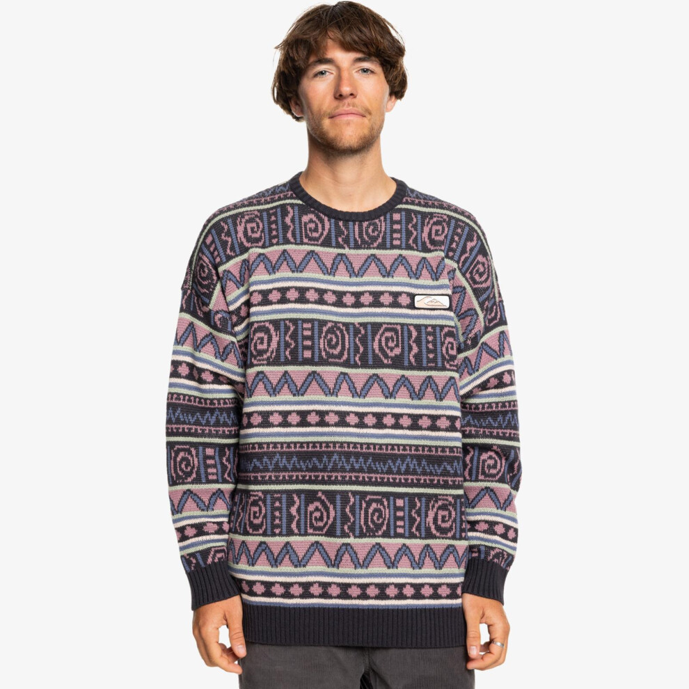 Quiksilver Mens Purple Vision Crew Neck Pullover Sweatshirt Sweater Top Jumper