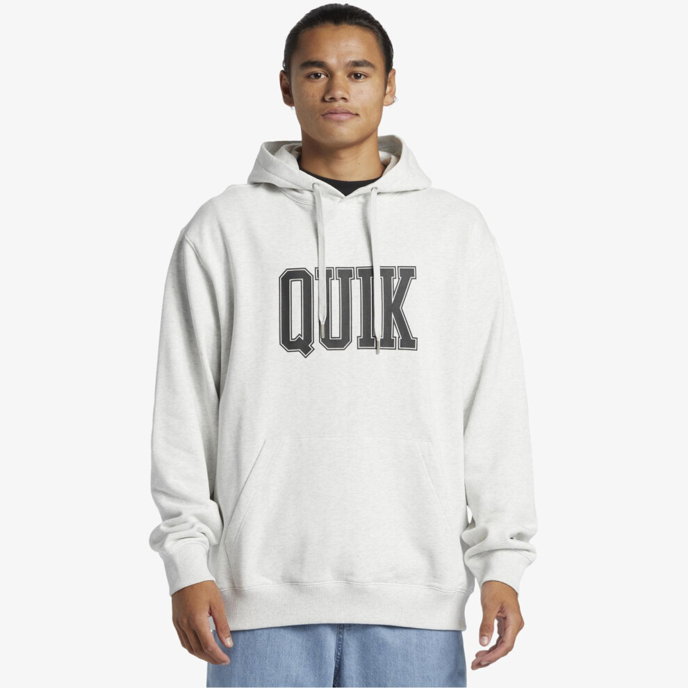 Quiksilver (M, White Marple Heather) Mens Griffin Pullover Sweatshirt Jumper Hoodie Hoody Hooded Pouch
