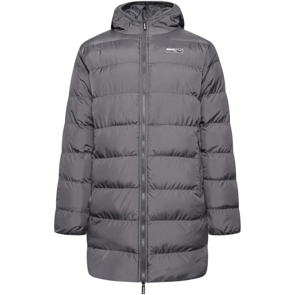 Bench Mens Armann Long Length Puffer Hooded Winter Jacket Warm Coat