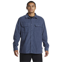 (S, Vintage Indigo) Quiksilver Mens Venture Corduroy Long Sleeve Collared Shaket Shirt